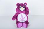 Purple Cute Bear Toy , PP Cotton Filling Bear Plush Doll Customized Design