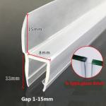 Sliding Glass Shower Door Seal with 180 Degree Transparent PVC and Long Lift