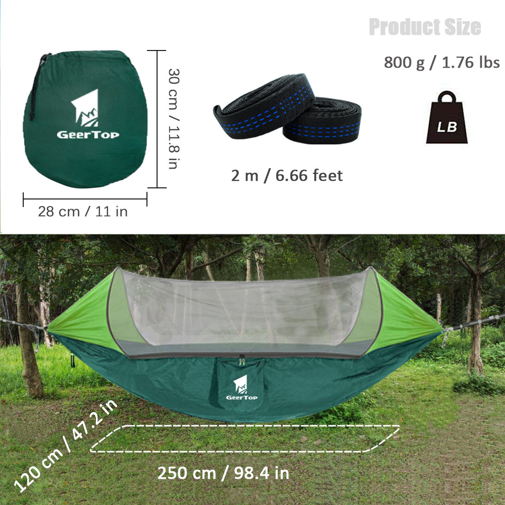 3 min set up 98x47in Lightweight Portable Hammock