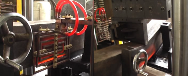 1600KN Oil Tank Pressure CNC Angle Plate Heating Bending Machine 2-16mm Bending Plate Thickness