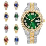 Luxury Custom Bling Hip Hop Fully Iced Out Watches Silver Gold Blue Dial Men