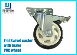 China 3-5 inch PVC / ESD Flat Free Swivel Caster Wheels Plate - mount With Brake Assembly on sale