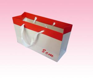 China custom promotional personalized paper bag for gift with white cotton handle on sale