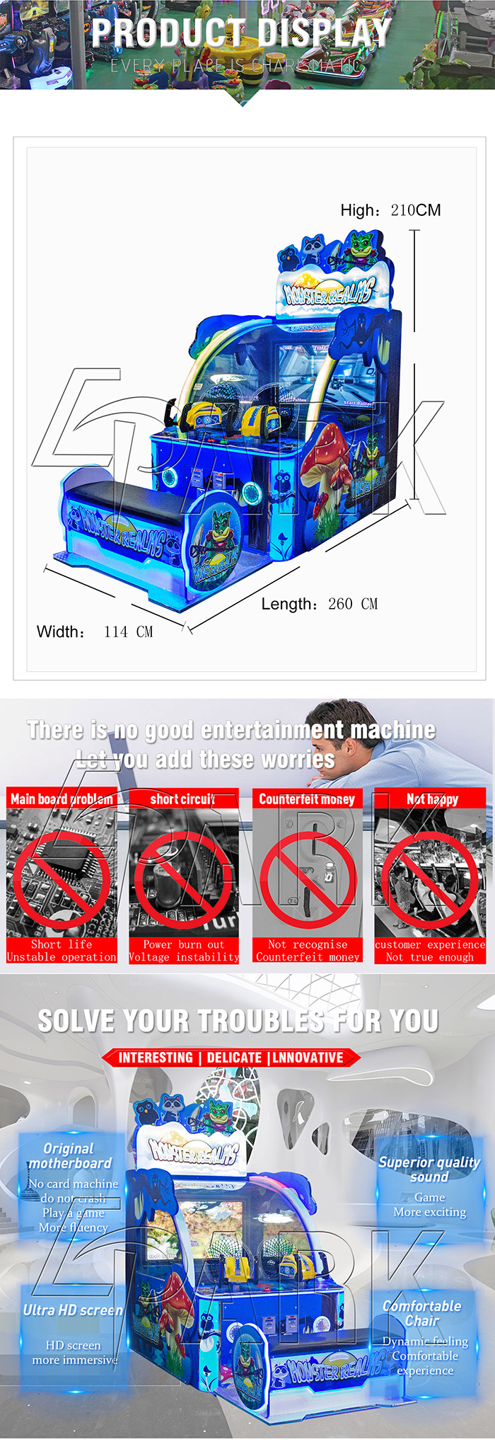 Monster Realms EPARK Ball Shooting Arcade Machines Coin Operated Simulator