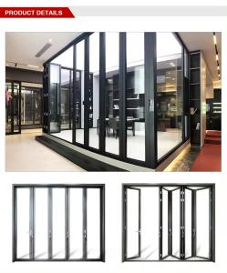 Wholesale High Security Aluminum Folding Door Double Glazed Folding Balcony Doors Custom from china suppliers