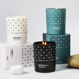 China AROMA HOME Custom Luxury Nordic Wedding Mother Day Moon Fragrance Smokeless Soy Wax Aromatherapy Scented Candle In Glass on sale
