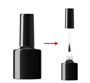 Wholesale 8ml 10ml Matte Black Empty UV Gel Nail Polish Bottle With Cap and Brush for Industrial Cosmetic Custom Unique Oval Shape from china suppliers