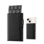 Mens Leather Aluminum Pop Up Wallet Case Card Holder with Custom Logo Avaliable