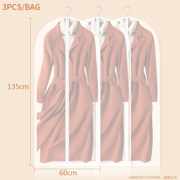 Puting Suit dress covers home storage protect cover travel bagdurable chain customized facility PVEA 60*45cm with chain
