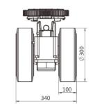 2300W Diameter 300MM AGV Wheel Motor Drive Horizontal Two-Wheel Planetary Series