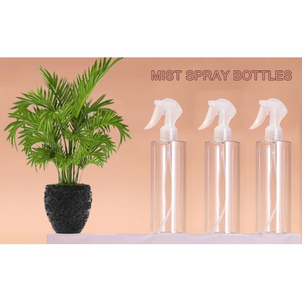 Pack Plastic Water Spray Bottle for Hair, 10 oz/300ml Plastic Empty Mister Spray Bottles for Cleaning, Cooking, Plant, Pet