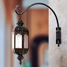 Silver Hardware Included 12 Inches Swivel Plant Hangers Outdoor 2 Pack Black Iron Plant Hanging Hook Bracket
