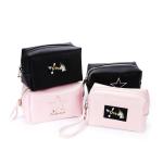 Custom Printed Pure Color Blank Zipper PU Makeup Bag