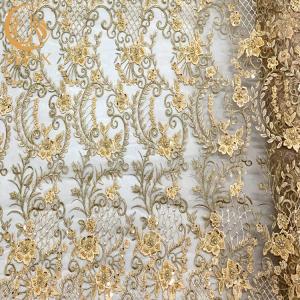 Wholesale 20% Nylon 3D Applique Heavy Beaded Lace Fabric With Floral Pattern from china suppliers