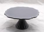 11 Inch Diameter Gray Ceramic Cake Plate , Dolomite Handmade Round Cake Stand