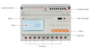 Wholesale Class 0.5 80A Three Phase Four Wire Din Rail Energy Meter 3200 imp/kWH from china suppliers