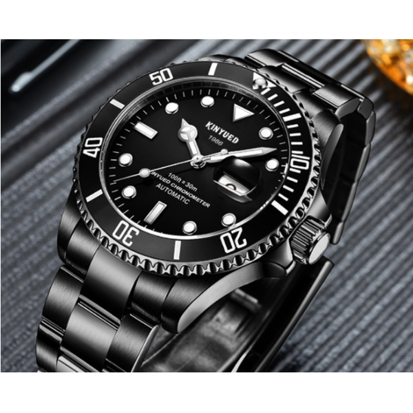 Durable Stainless Steel Skeleton Watch Automatic Analog Date Display
