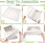 Paperboard Window Bakery Box Rectangle Cake Cardboard Treat Box With Window