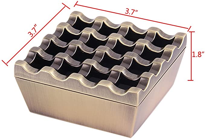 Bronze 16 Grids Vintage Metal Small Cigar Ashtray Novelty Fashion Windproof Cigarettes Ashtray
