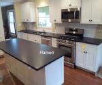 Absolute Black India Granite Stone Slab Countertop Costs Pre Cut 2 - 3 Thick