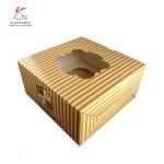 Food Grade 4 Stripe Cupcake Bakery Boxes CMYK Printed With Window