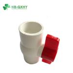 Highly Durable ANSI Socket Red Handle White PVC Compact Ball Valve with UV