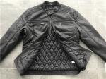 Chocolate Color Polyurethane Leather Jacket / Wadded Biker Jacket Mens TW78044