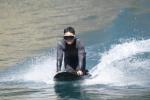Black Carbon Fiber Motorized Surfboard 60km/h Motor Fuel Engine Jet Powered