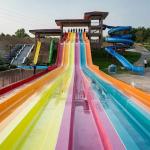 Customised Water Park Equipment Rainbow Pool Slide 180 Guests/Hr For Each Slide