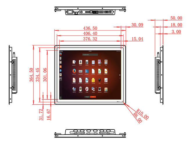 19-Inch Panel-Mount Linux Touch Screen for Medical Diagnostics and Access Control Systems