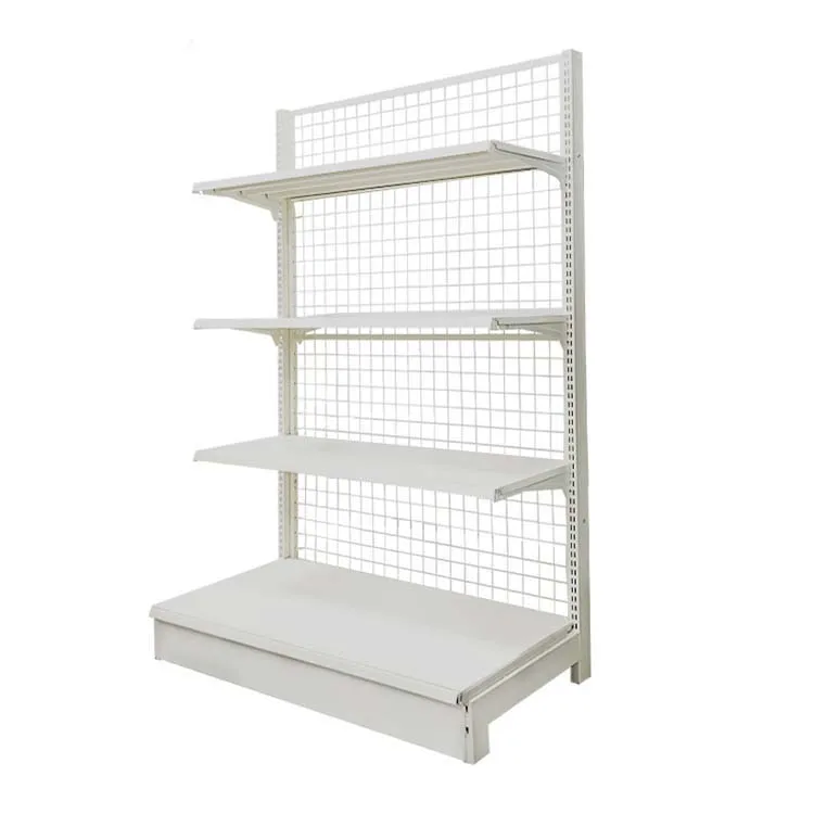 Factory Customized Color Size Logo white single/double side supermarket shelf mesh shelf gride shelf