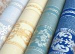 Washable Classic Striped Floral Wallpaper , Vinyl Material Durable Wall