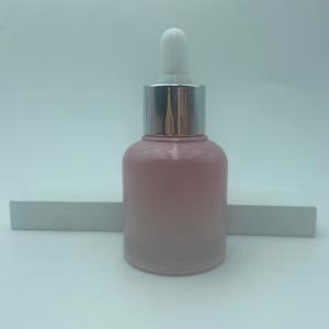 Wholesale 2025 Recyclable Pink Glass Bottle for Oil Dropper Bottles with Silver Collar Luxury Wholesale 30ml from china suppliers