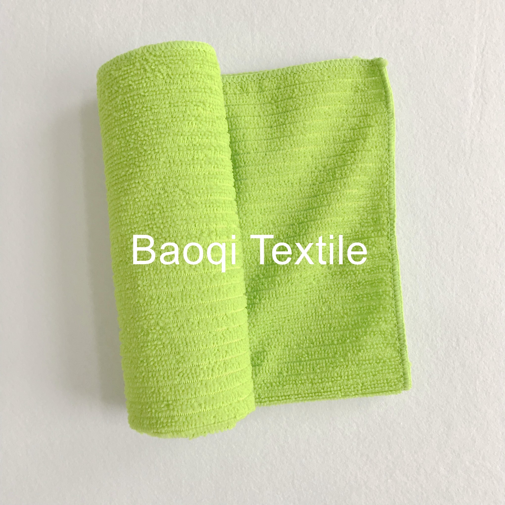 Green thick twist solid dish rags，microfiber tea towels wipes,single side kitchen cleaning rags size 30*30cm