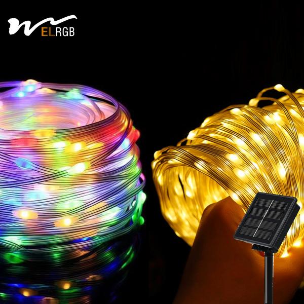 2kg Product Weight 100m LED Strip Line Solar String Lights for Courtyard