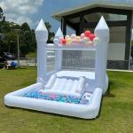 Portable Kids Party Bouncing Castle Inflatable Bouncer White Bounce House With