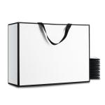 Large White Card Hot Stamping Custom Logo Printing Paper Bag for Clothes and