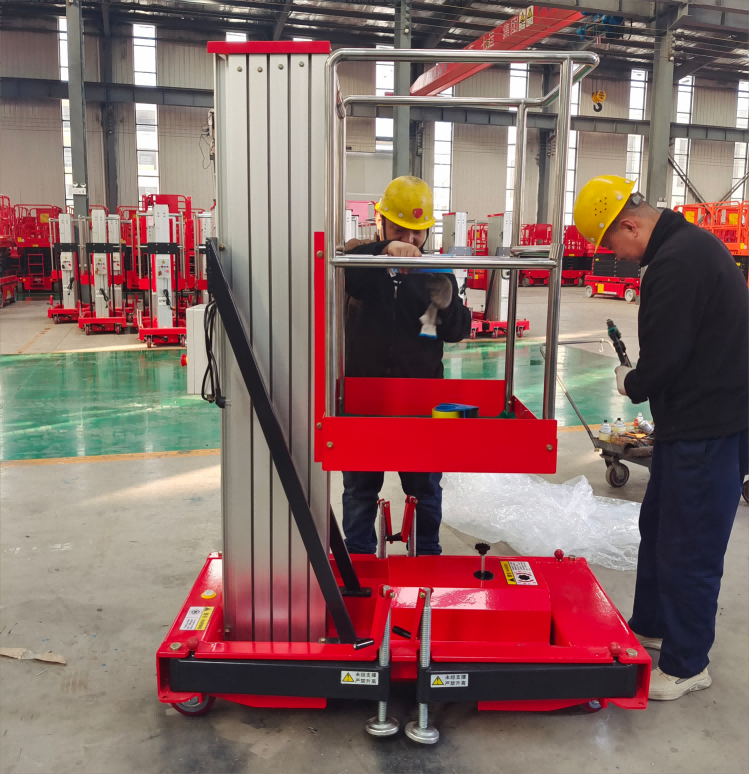 Small lifting height 6m Lightweight electric lifting platform Aluminum alloy single mast aerial work lifting platform