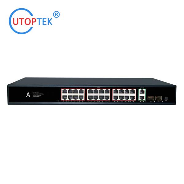 19inch 1U RACK Unmanaged 24x10/100/1000M POE+2UTP+2SFP IEEE802.3af/at 30W POE