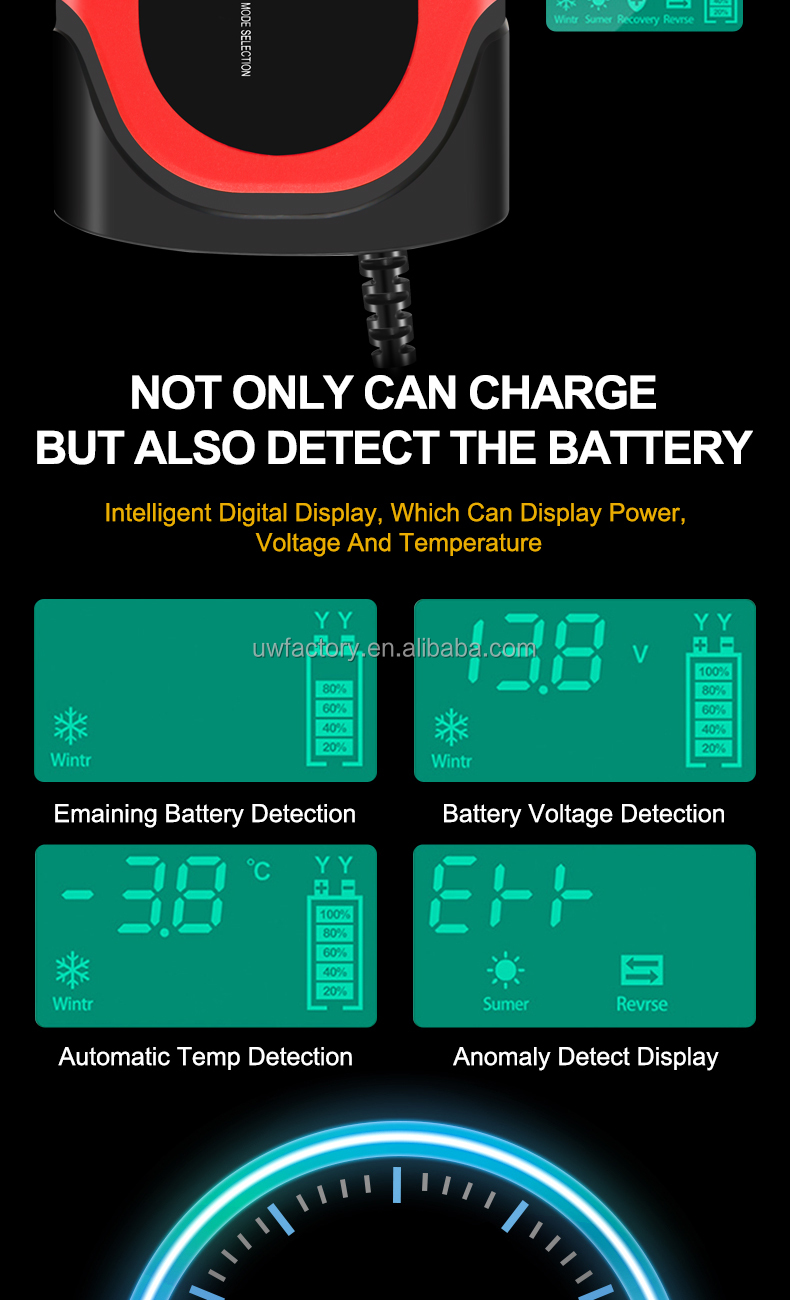 90% Charging Efficiency 12V Intelligent Pulse Repair Battery Charger for Electric Vehicle E-bike Scooter 4-100ah Battery Pack