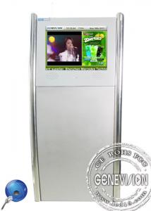 China 19inch Silver Floorstanding Slim Digital Kiosk Capacitive Touch Screen With Front Speaker on sale