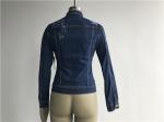 Customized Embroidered Jean Jacket , Ladies Stretch Denim Jacket TW78599