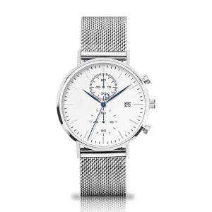Wholesale Quartz Chronograph Silver Stainless Steel Watch With Interchangeable Mesh Band from china suppliers