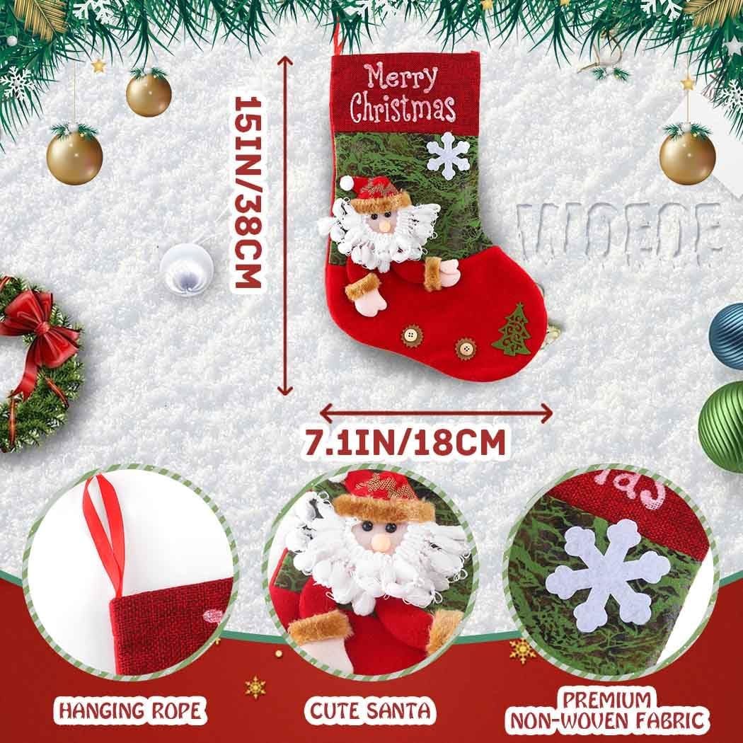 Christmas Stockings Xmas Stocking Santa Snowman Holiday and Family Stocking for Fireplace Christmas Party Decoration