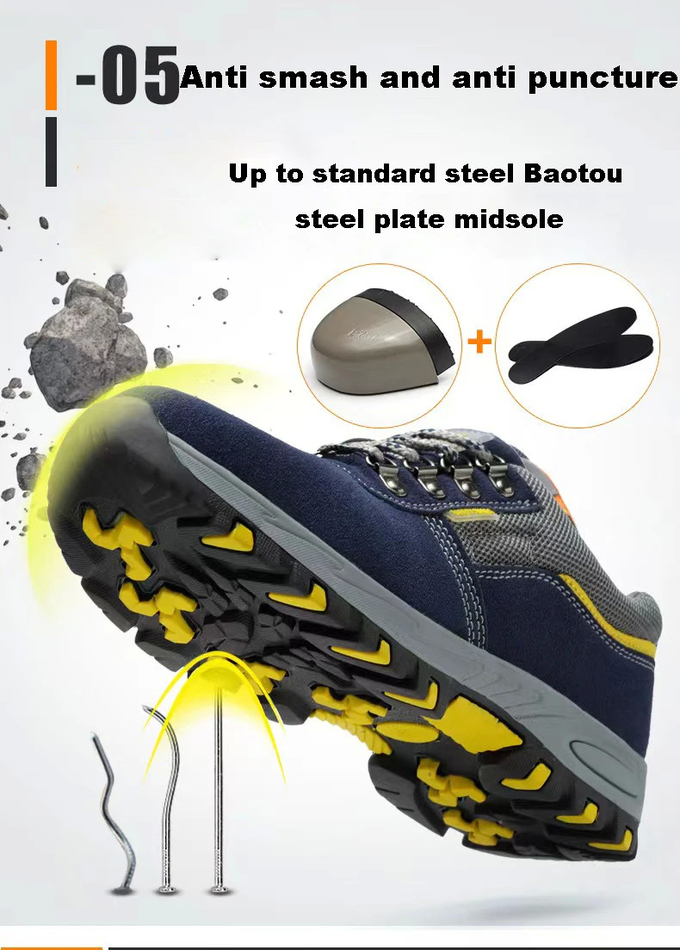 Best-Selling Anti-Odor Leather Anti-Crushing Anti-Puncture Men'S Labor Safety Steel Head Shoes Anti-Slip Labor Protectio