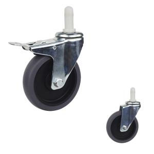 China TPR Square Expanding Stem Caster , 4 Inch Lockable Trolley Wheels on sale
