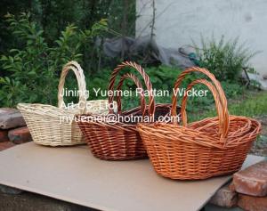 Wholesale willow bread basket wicker picnic basket with handle from china suppliers