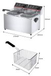 Restaurant 11L 11L Industrial Double Electric Deep Fryers with Heating