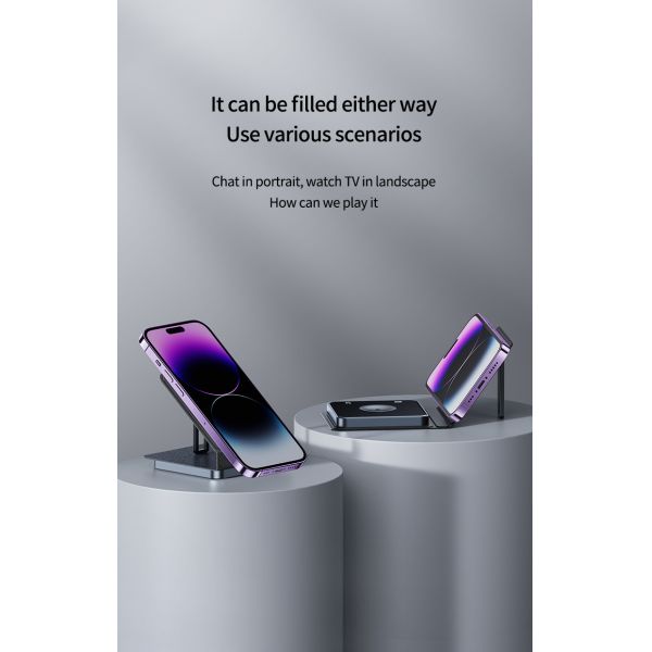 15W Foldable Wireless Charging Pad with Magnetic Charging Rated Output Power 20W