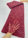 High quality cotton guipure lace fabric with sequins White water soluble Cutout